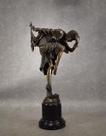 COLINET (C-J) (d'après) "La danseuse d'Ankara" bronze à patine brune,...