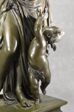 CARRIER-BELLEUSE (A.) "Allégorie du printemps", bronze à patine verte, h...
