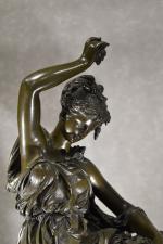 CARRIER-BELLEUSE (A.) "Allégorie du printemps", bronze à patine verte, h...
