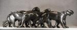KELETY (Alexandre) « Groupe de léopards en marche » bronze à patine...
