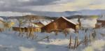 BOURGEOIS (Jean-Claude) «Village Comtois en hiver » hst, sbg, 97x195 (reproduit...