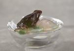 DAUM France : vide poche en cristal orné d'une grenouille...