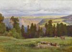Emile Isenbart (1846-1921)<br />
Après l’ondée, les environs de Plaimbois-Vennes<br />
Huile sur toile signée en bas à gauche 100,5x141 cm