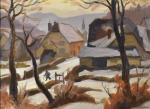 Jules Zingg (1882-1942)<br />
« Village sous la neige »<br />
Huile sur toile signée en bas à droite<br />
54,5 x 73,5 cm