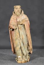 "Saint" sculpture en bois polychrome, époque XVIIIe, h = 98...