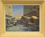 ANGUELIS (A.) "Scène de marché, rue Fortia à Marseille", hsp,...
