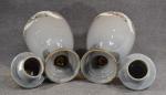 Paire de vases couvert en porcelaine grise  réhaussée d'une...