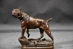 LECOUTIER (E.) "Le Bulldog", bronze à patine brune, h =...
