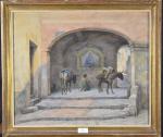 BUTTURA (E.) "San Remo", aquarelle, 43x52
