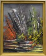 COMTE (Roger) "Bord de lac en automne" hsp, sbg, 61x50