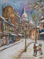 DUMONT (Claude) "Paris en hiver - Montmartre sous la neige"...