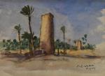 DUBOIS (Paul Elie) "L'Oasis de Figuig" aquarelle, sbd, 18x26 (au...