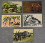 SUISSE : lot d'environ 19 cartes postales anciennes, militaires à...