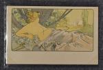MUCHA : carte postale d'Alphonse Mucha, Aurore soleil levant, infime...