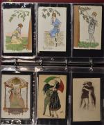 ILLUSTRATEURS : un classeur de 144 cartes postales anciennes représentant...