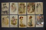 ILLUSTRATEUR : lot de 51 cartes postales anciennes, représentant des...