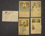 ILLUSTRATEUR : lot de 14 cartes postales anciennes, femmes Art...