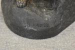 VALTON (H.) "Deux lions" régule, l = 31 cm