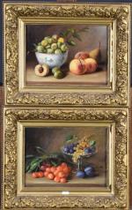 ANONYME "Composition aux fruits" paire d'hst, 24,5x32