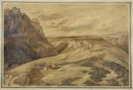 BELLET DU POISAT (Jean-Pierre J.Alfred) "Paysage de Montagne", dessin au...