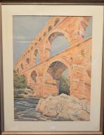 BLANC (L.) "Le Pont du Gard", sbd et datée 1939,...