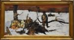 BOURGEOIS (Jean-Claude) "Les bûcherons en hiver" 50x100