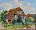 EHLINGER (Christian) "Maison à Obermorschwiller" hst, sbd, 46x55