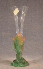 DAUM FRANCE : vase soliflore « nature », en cristal...