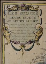 SUISSE : Carte ancienne "Les Suisses, leurs sujets et leurs...