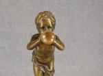 KLEY (Louis) "Joueur de trompette", bronze à patine brune, h...
