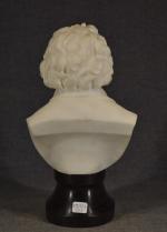 HERTIG (L.) (Besançon 1880-1958) " Beethoven" rare buste en marbre,...