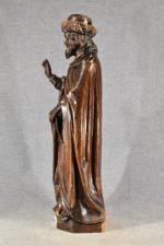 Sujet en bois sculpté et patiné représentant Jeremias, Fin XIXe-Déb....