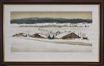 BICHET (Pierre) "Paysage du Haut-Doubs sous la neige" lithographie N°24/100,...