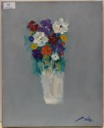 BULLER (Tony) "Bouquet au vase blanc" hst, sbd, 41x33