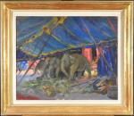 DECRIND (Paul) "Le repas des éléphants, Cirque Bouglione, Maîche 1957",...