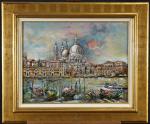 DUMONT (Claude) "Venise - l'entrée du grand canal et l'église...