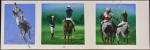 DERIOT (J.) "Les joueurs de polo" triptyque hst, sbd, 40x120...