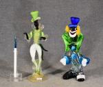 MURANO : Clown et personnage costumé en verre soufflé coloré,...