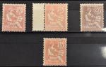 FRANCE : lot de timbres Mouchon retouché N° 124/126 neuf...