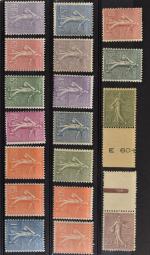 FRANCE : lot de timbres Semeuse lignée N° 129/131 neufs...