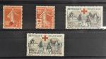 FRANCE : timbre pour la Croix Rouge N° 146/147 et...