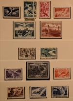 FRANCE : timbres pour la poste aérienne, lot sur feuilles...