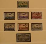 FRANCE : timbres pour la poste aérienne, lot sur feuilles...