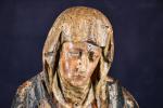 "Vierge en prière" sculpture en bois polychrome, fin XVIIe, début...