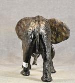 FAVRET (Christophe) "L'éléphant, la charge", bronze à patine brune N°5/8,...