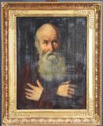 ANONYME XXe "Portrait d'un moine" hst, 60,5x50