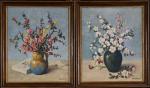 CHAPATTE (Henri) "Paire de bouquets de fleurs" , hsi, sbd,...