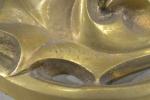 Lampe-champignon Art-Nouveau signée ADRIAN, le piètement en bronze à décor...