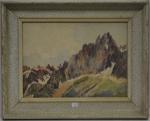 ANONYME ECOLE FRANCAISE milieu XXe "Paysage des Alpes", aquarelle, 27x37