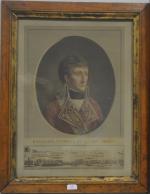 BOUCHARDY (Etienne) "Portrait d'un militaire » dessin rehaussé à l'aquarelle et...